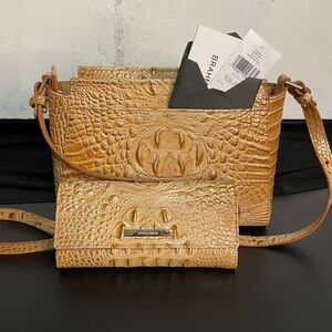 Brahmin Melbourne Collection Croc-Embossed Leather Crossbody Bag With Ady Wallet